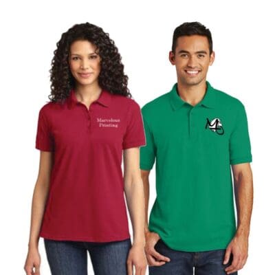 Embroidered Port & Company Ladies / Men 50/50 Pique Polo